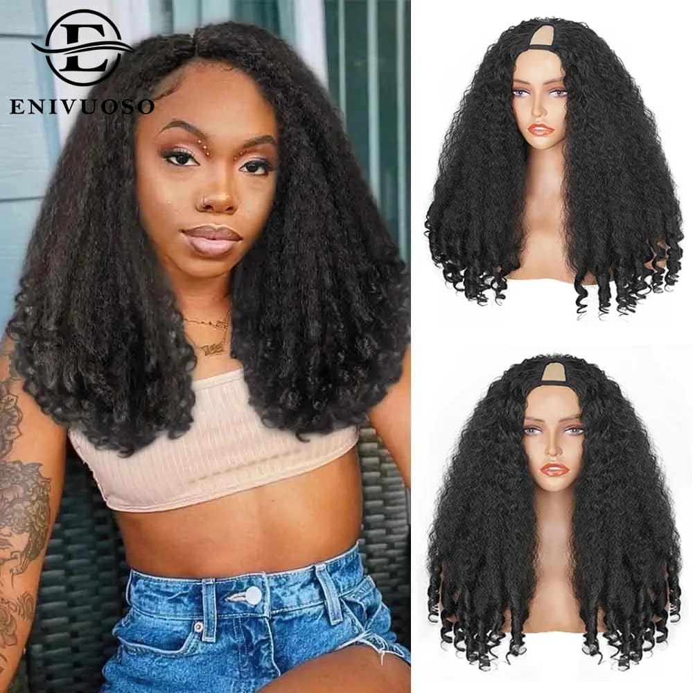 Afro Kinky Straight V Part Wig
