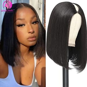 Short V Part Bob Human Hair Wig