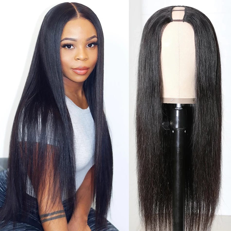 U Part Brazilian Human Hair Wig